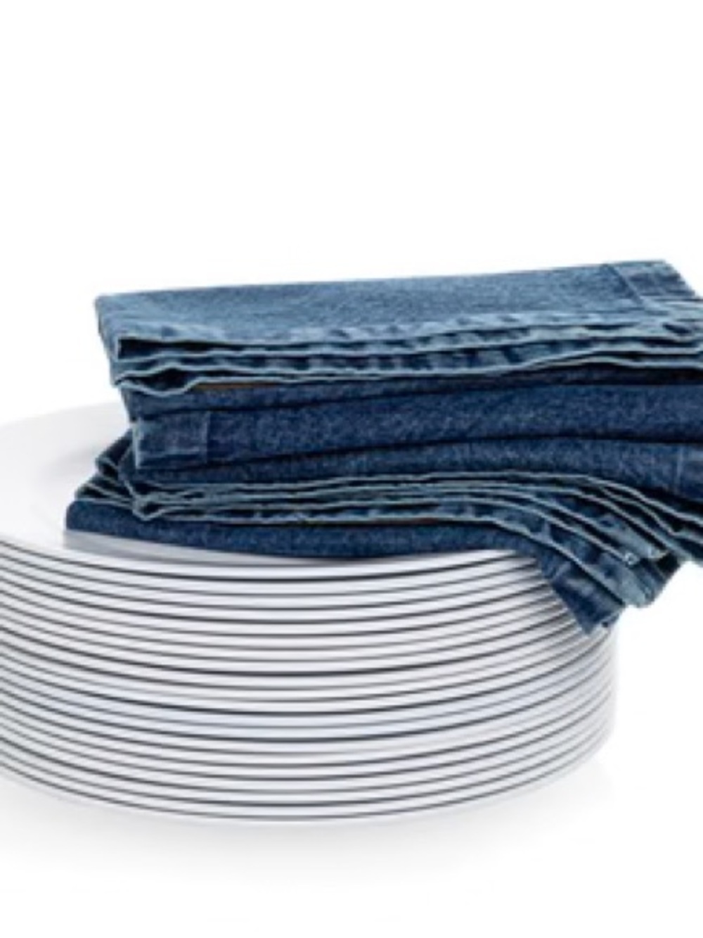 Hudson Grace stonewashed Blue Denim-Dinner Napkins -
